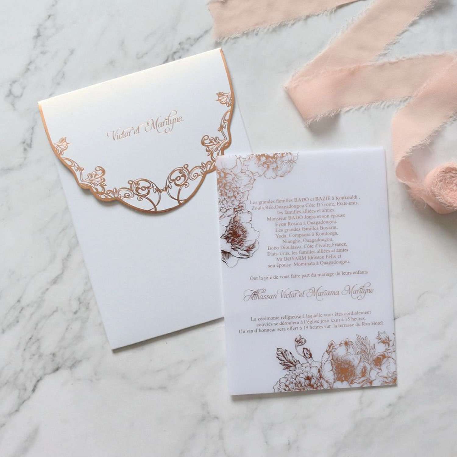 White Acrylic Invitation Card Rose Gold Latest Invitation Personalized Custom